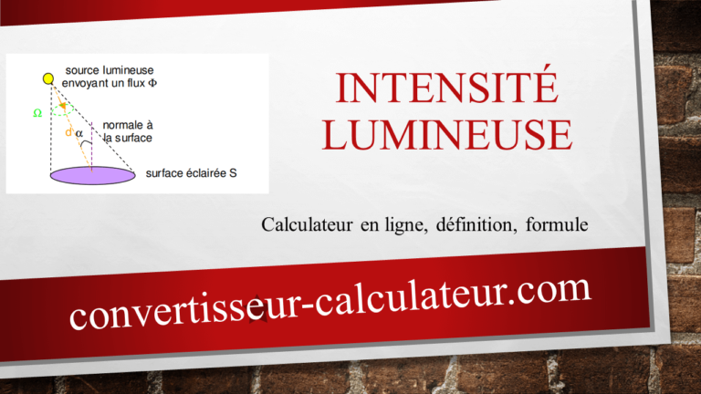 Calcul de l'intensité lumineuse en ligne