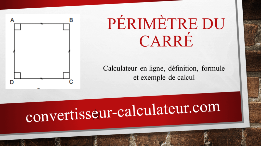 Calcul du périmètre du carré - en ligne
