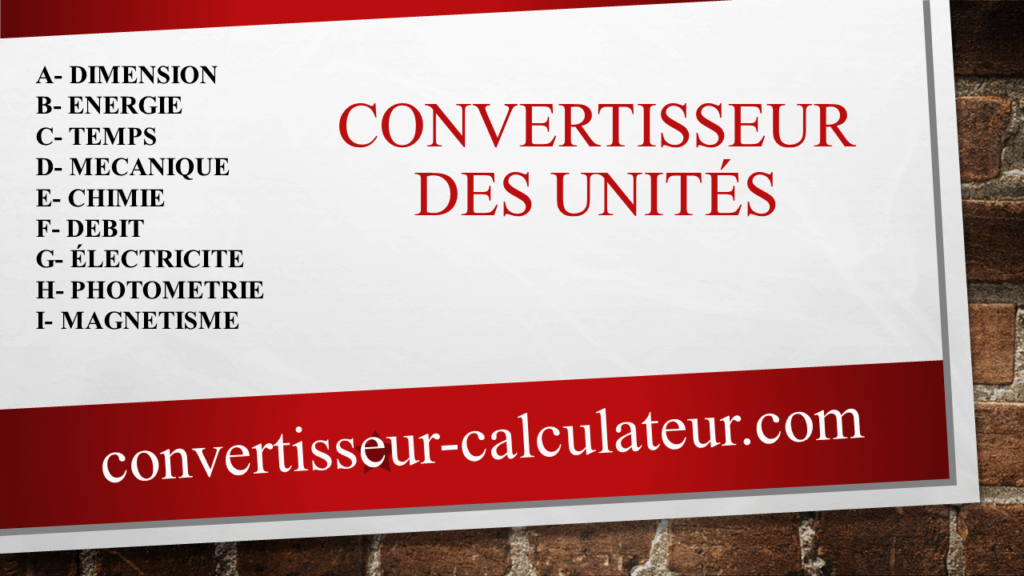 Convertisseur des unités 