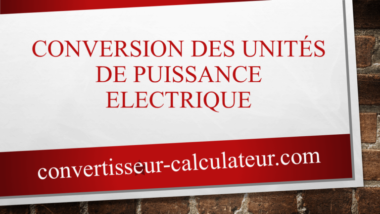 Conversion-des-unites-de-puissance-Electrique