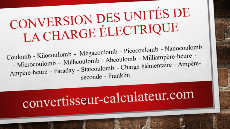 Conversion des unités de la charge électrique en ligne