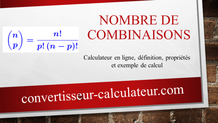 Calcul du nombre de combinaisons en ligne