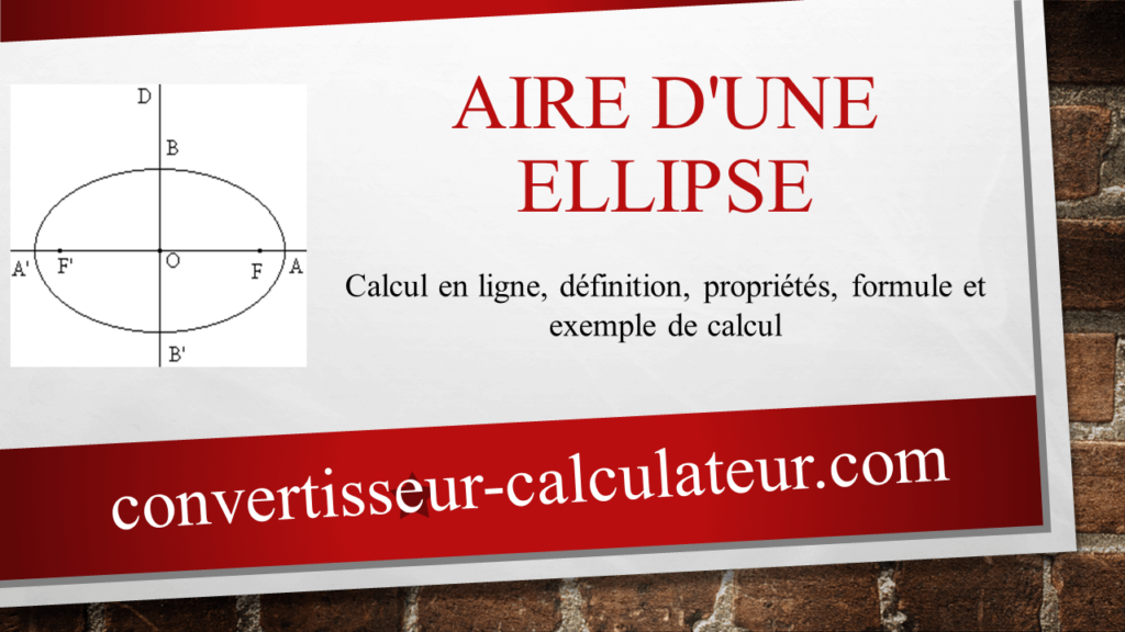 Calcul d’aire d’une ellipse en ligne