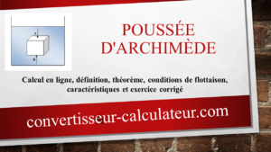 Calcul de la poussée d'Archimède en ligne