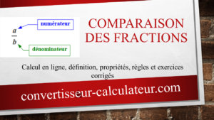Comparaison des fractions en ligne