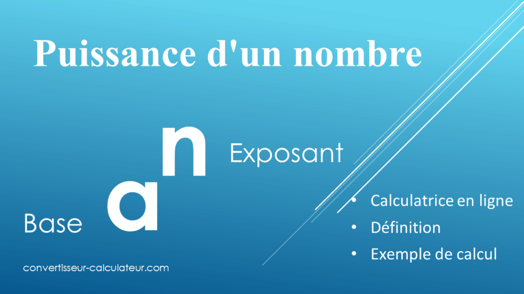 Calcul de puissance d’un nombre en ligne