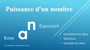 Calcul de puissance d'un nombre en ligne