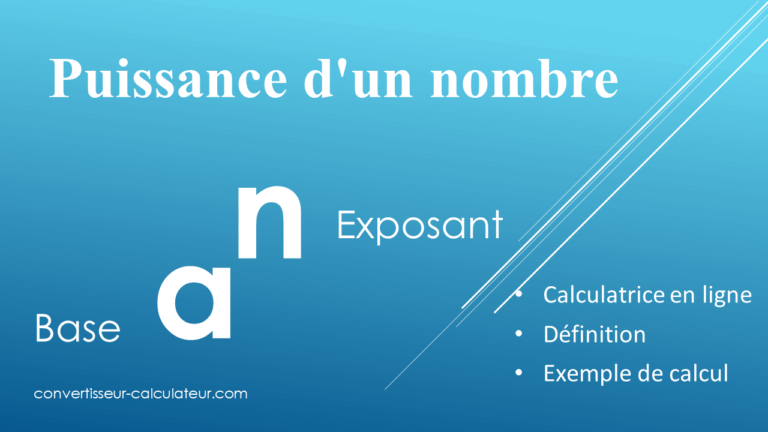 Calcul de puissance d'un nombre en ligne