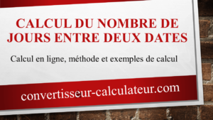Calcul nombre de jours entre deux dates en ligne