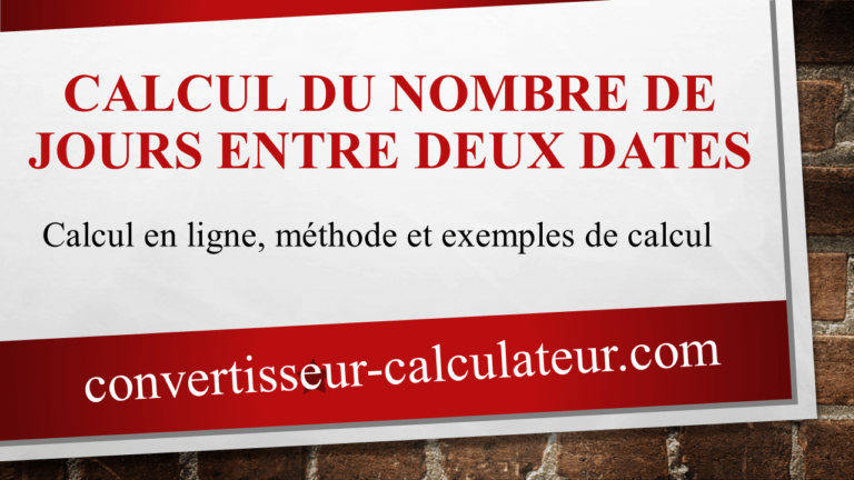 Calcul nombre de jours entre deux dates en ligne