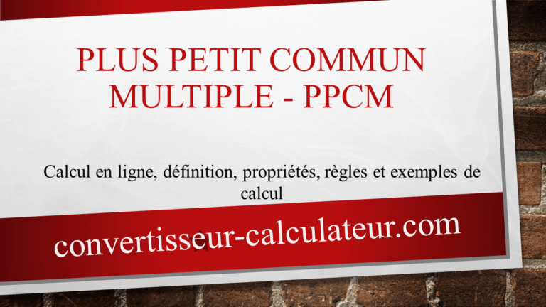Plus petit commun multiple - PPCM en ligne