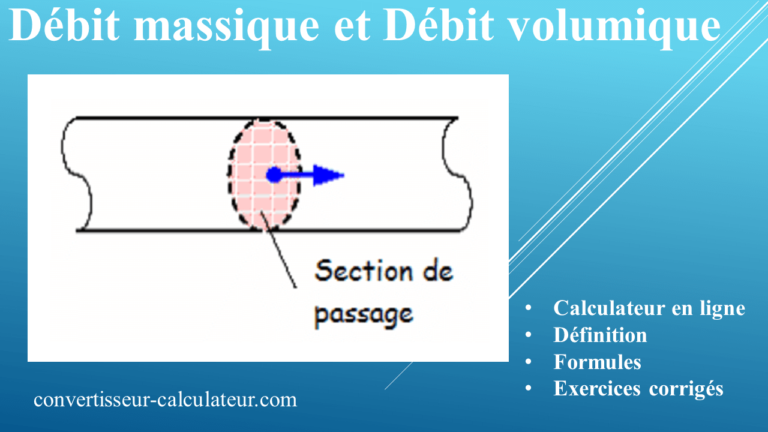 Calcul débit massique et débit volumique en ligne