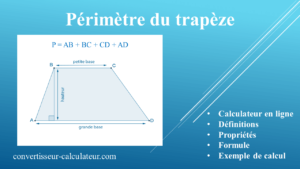 Calculer le périmètre du trapèze en ligne
