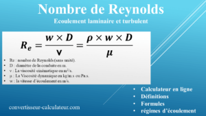 Nombre de Reynolds - écoulement laminaire et turbulent