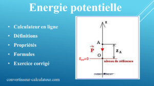 Calcul de l'énergie potentielle de pesanteur en ligne