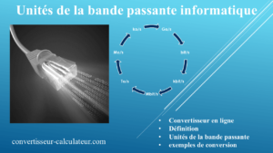 Convertir des unités de la bande passante informatique