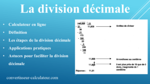 La division décimale : Calculateur, étapes et astuces