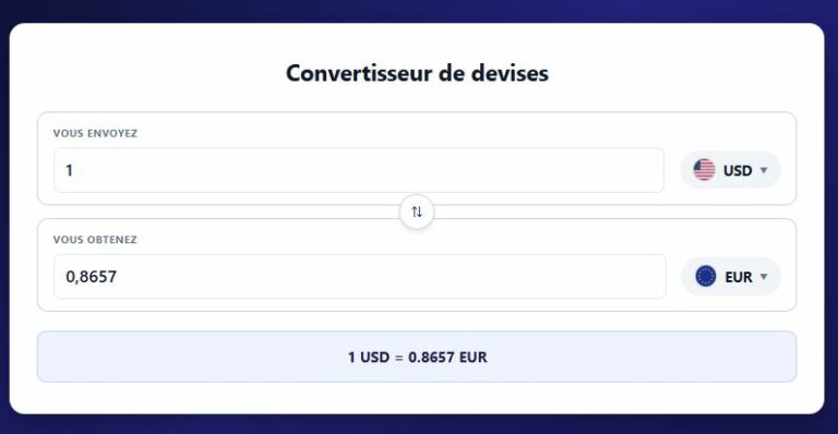 Convertisseur de Devises Gratuit – Taux de change en direct