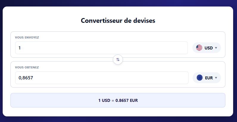 Convertisseur de Devises Gratuit – Taux de change en direct