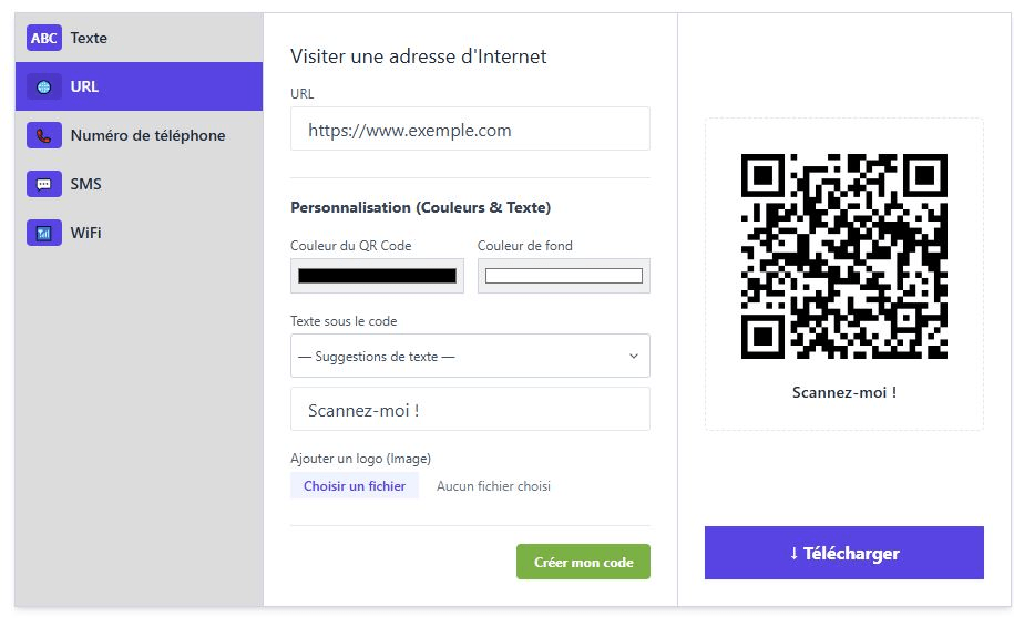 Générateur QR Code Gratuit : Créez vos codes personnalisés