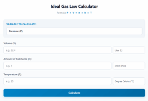 Free Ideal Gas Law Calculator (PV=nRT)
